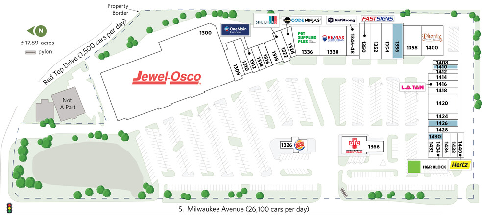 1300-1440 S Milwaukee Ave, Libertyville, IL à louer - Plan de site - Image 3 de 11