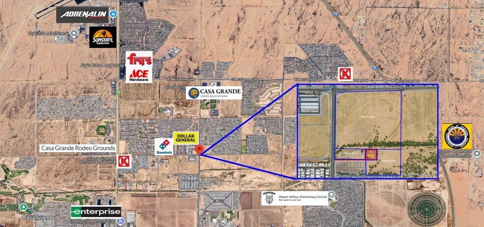 SEC N Trekell Rd and E Rodeo Rd, Casa Grande, AZ à vendre - Aérien - Image 2 de 5
