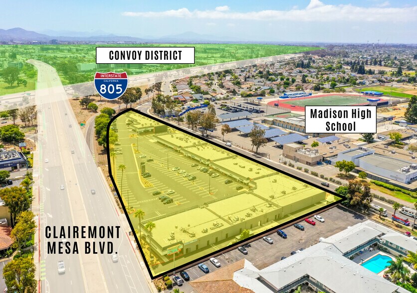 5487-5597 Clairemont Mesa Blvd, San Diego, CA à louer - Aérien - Image 2 de 4
