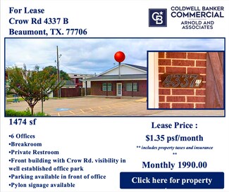 Plus de détails pour 4337 Crow Rd, Beaumont, TX - Bureau à louer