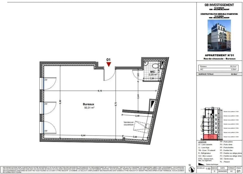 Rue Damiens, Boulogne-Billancourt for sale - Floor Plan - Image 2 of 2