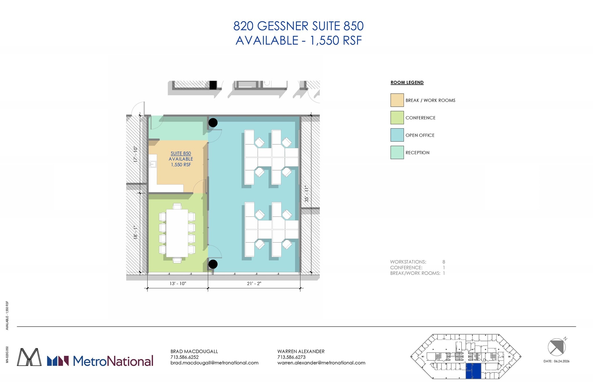 820 Gessner Rd, Houston, TX for lease Floor Plan- Image 1 of 1