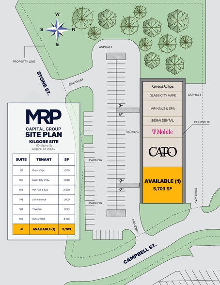 1101 Stone St, Kilgore, TX for lease - Site Plan - Image 2 of 6