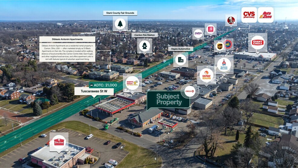 3920 Tuscarawas St W, Canton, OH à vendre - Aérien - Image 2 de 3