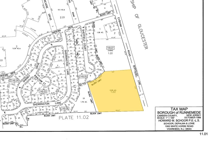 501-681 E Evesham Rd, Runnemede, NJ for lease - Plat Map - Image 2 of 5