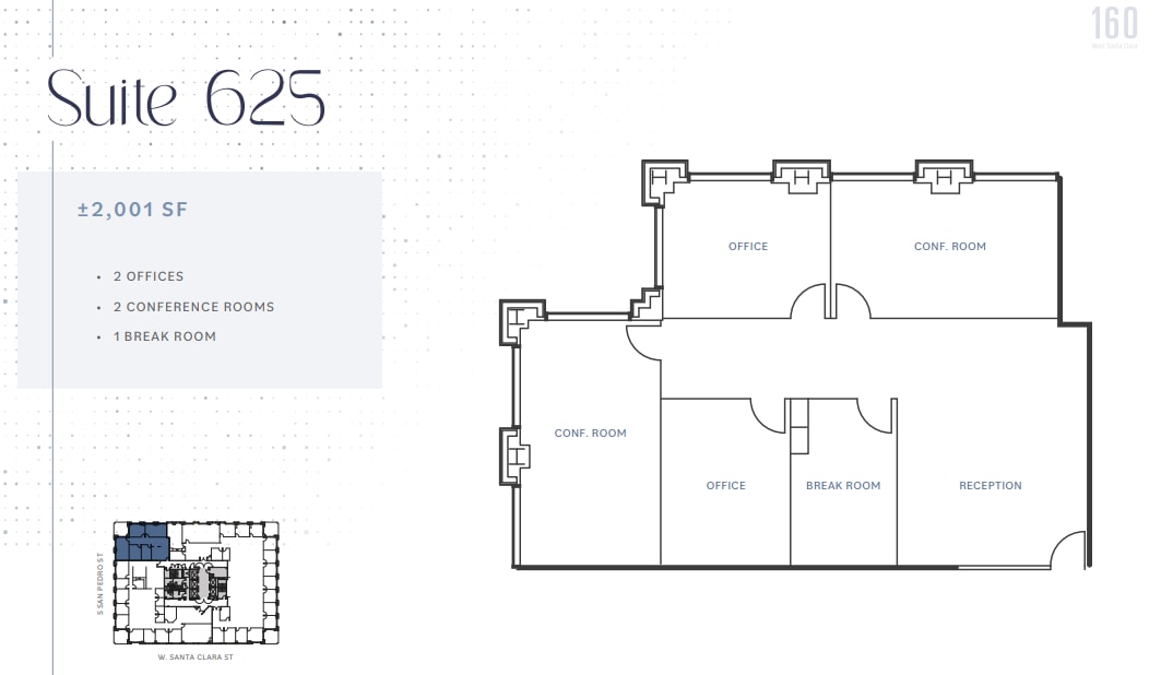 160 W Santa Clara St, San Jose, CA à louer Plan d’étage- Image 1 de 1