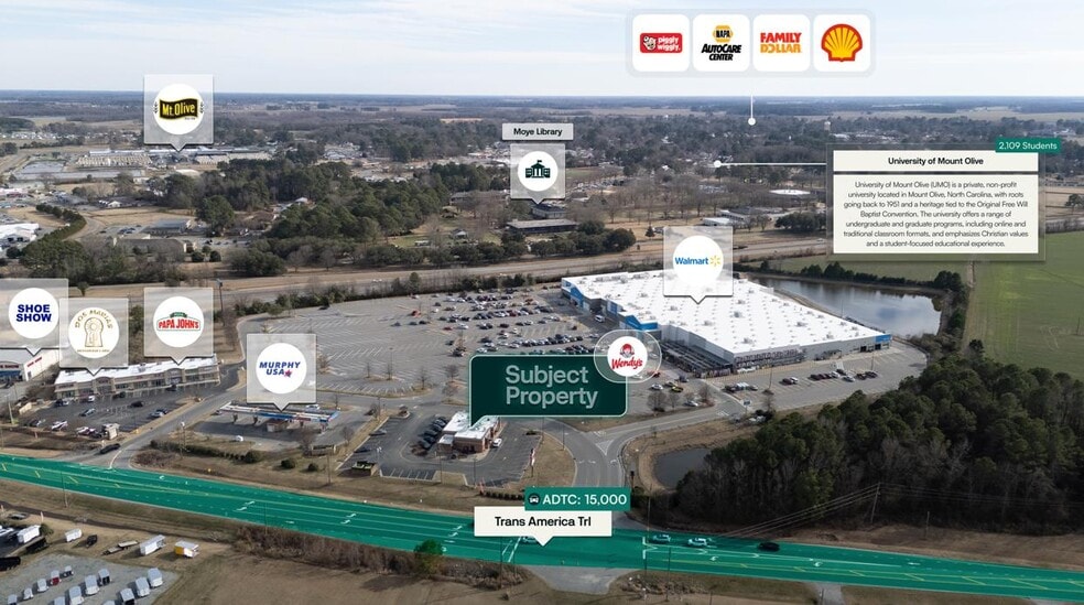 306 NC Highway 55 W, Mount Olive, NC à vendre - Aérien - Image 2 de 3