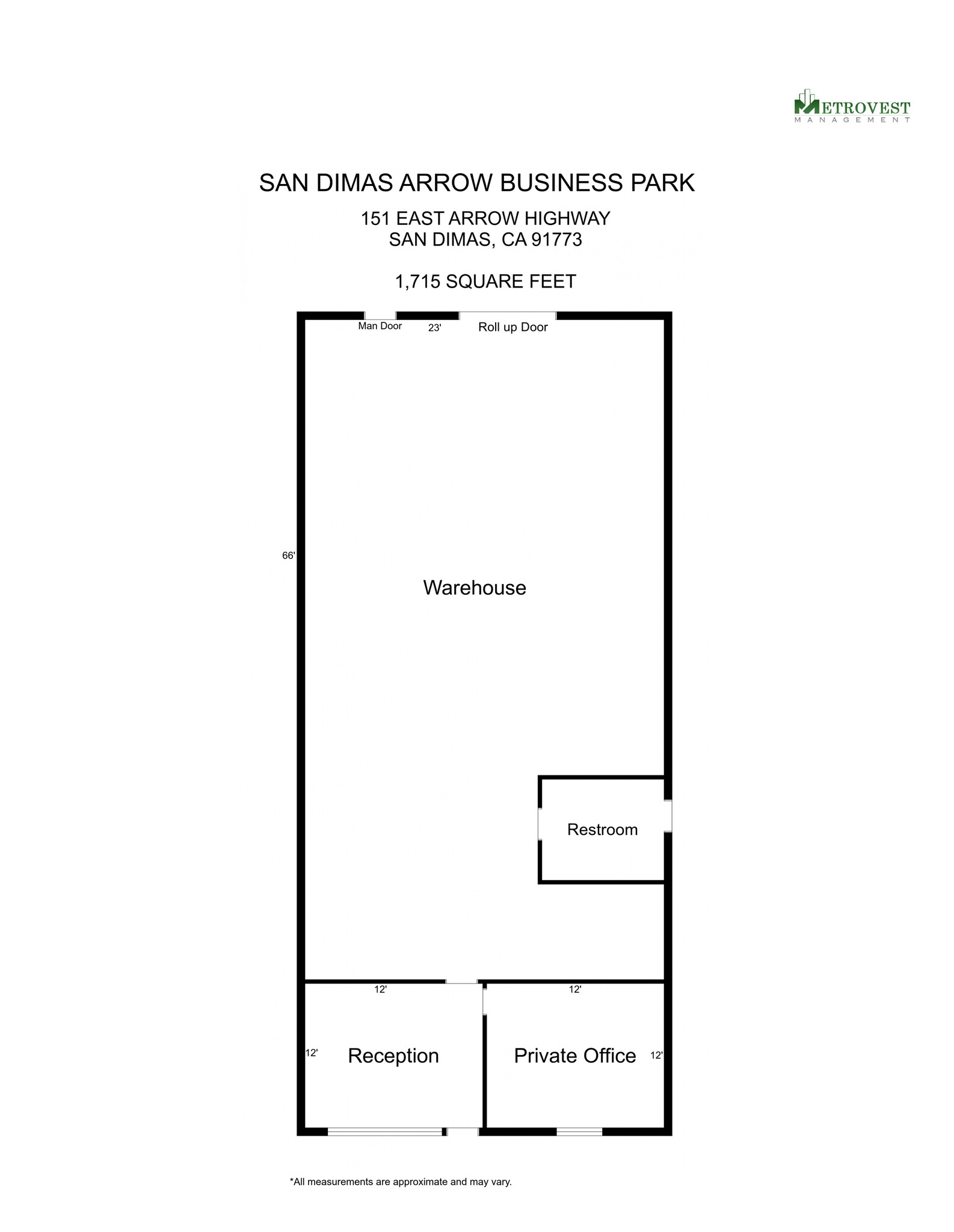 109-155 E Arrow Hwy, San Dimas, CA à louer Plan d’étage- Image 1 de 1