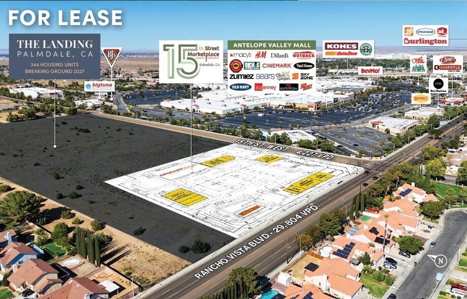 Rancho Vista Blvd, Palmdale, CA for lease - Aerial - Image 1 of 2
