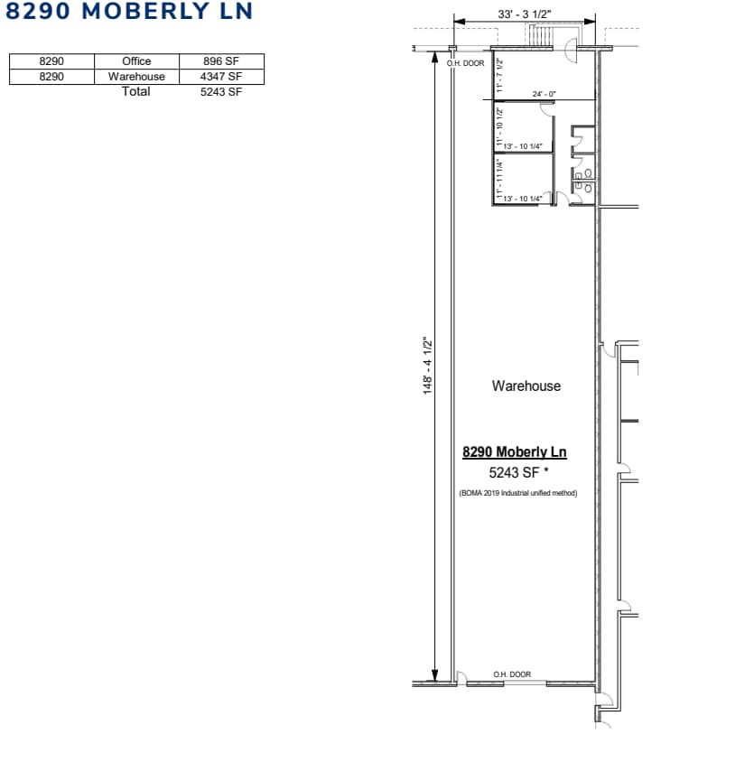 8242-8296 Moberly Ln, Dallas, TX à louer Plan d’étage- Image 1 de 1