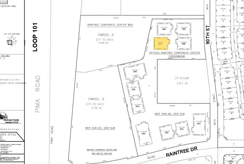 8970 E Raintree Dr, Scottsdale, AZ à louer - Plan cadastral - Image 2 de 13