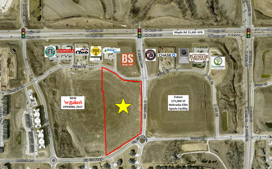SWQ W Maple Rd & N 182nd ave, Elkhorn, NE à vendre - Aérien - Image 1 de 3