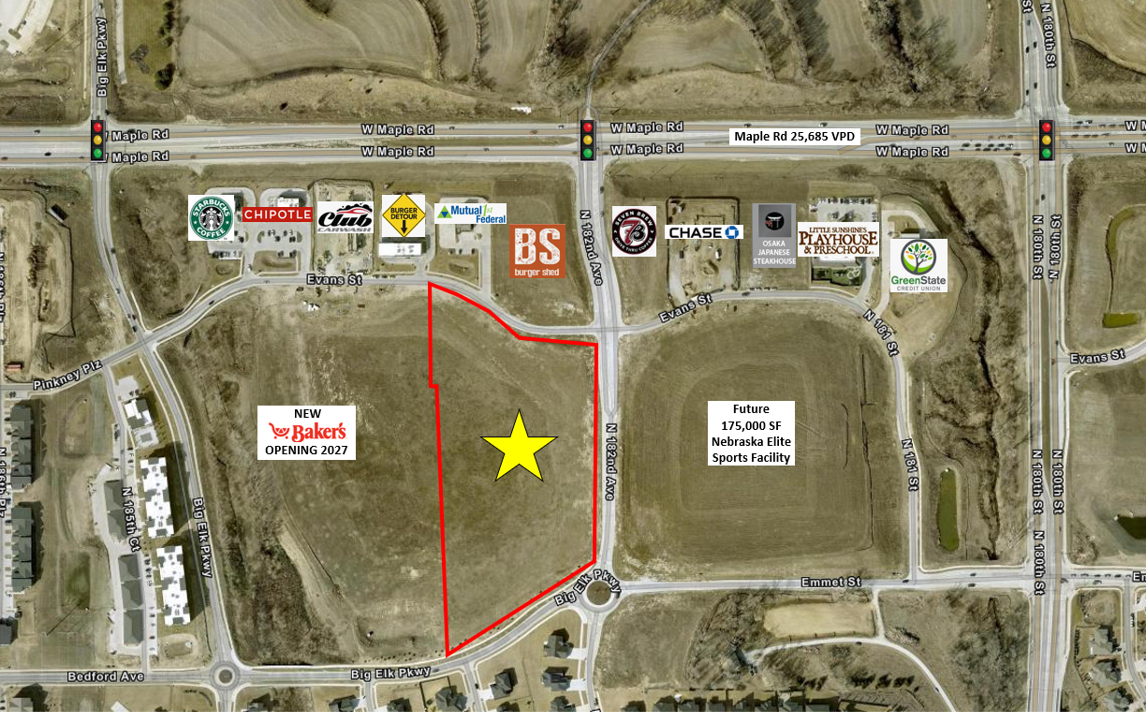 SWQ W Maple Rd & N 182nd ave, Elkhorn, NE à vendre Aérien- Image 1 de 4