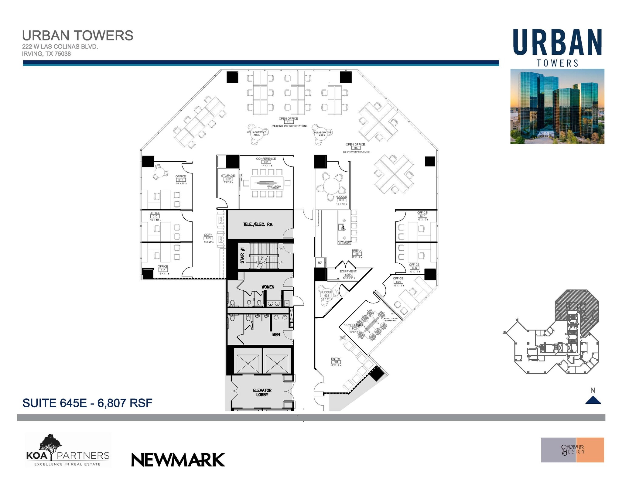 222 W Las Colinas Blvd, Irving, TX à louer Plan d’étage- Image 1 de 1
