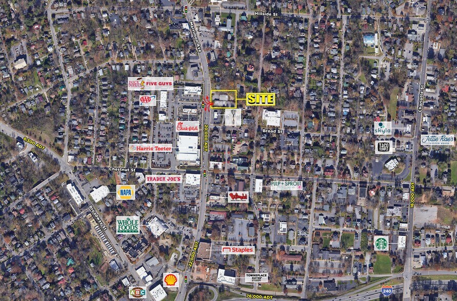 167 Merrimon Ave, Asheville, NC for lease - Aerial - Image 1 of 4