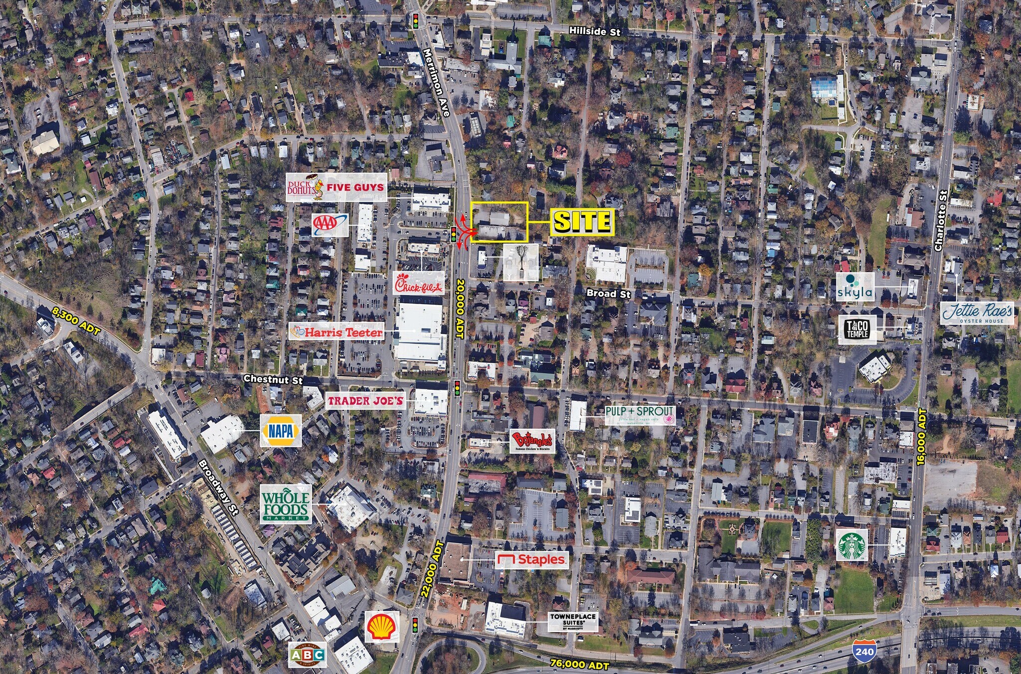 167 Merrimon Ave, Asheville, NC for lease Aerial- Image 1 of 5