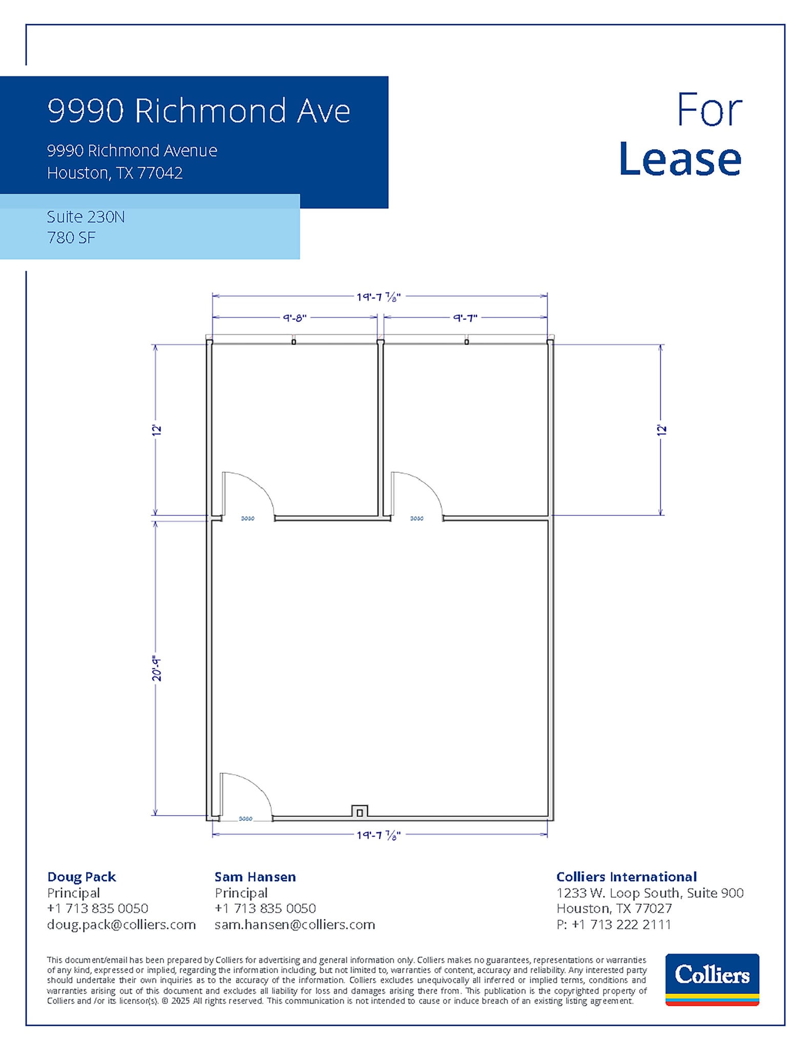 9990 Richmond Ave, Houston, TX à louer Plan d’étage- Image 1 de 1