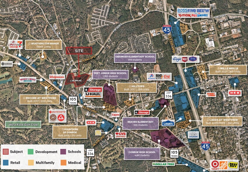SEQ of FM 3083 and Longmire rd, Conroe, TX à vendre - Aérien - Image 2 de 3