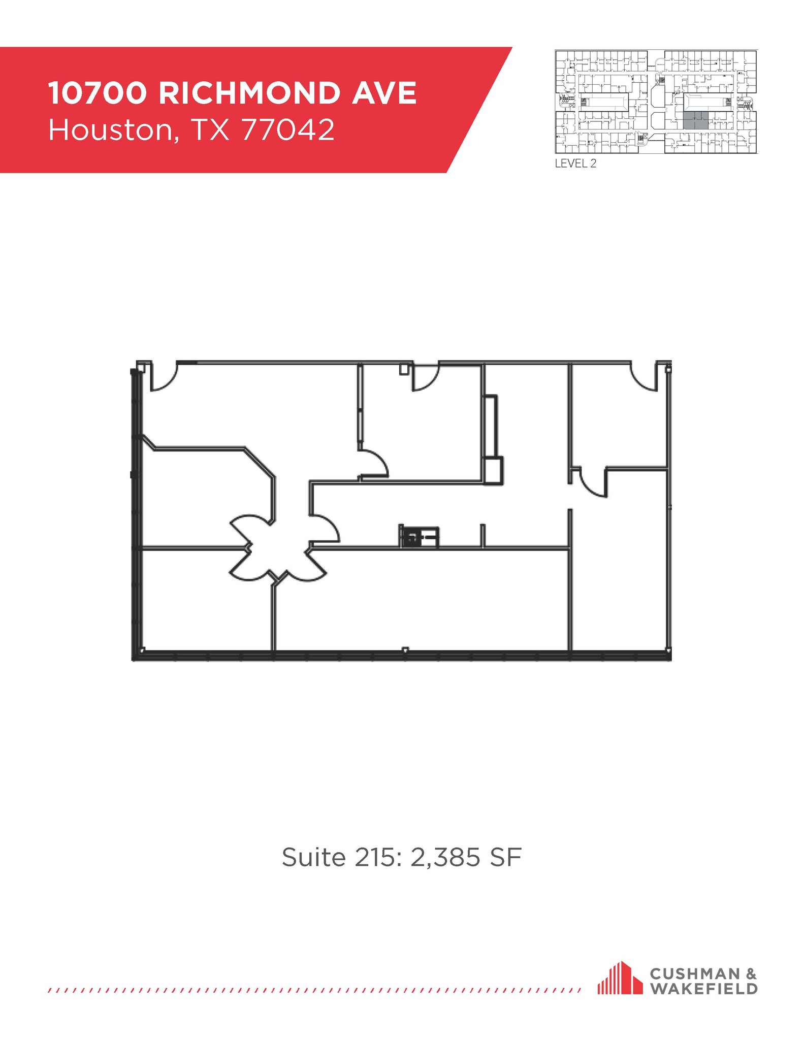 10700 Richmond Ave, Houston, TX à louer Plan d’étage- Image 1 de 1