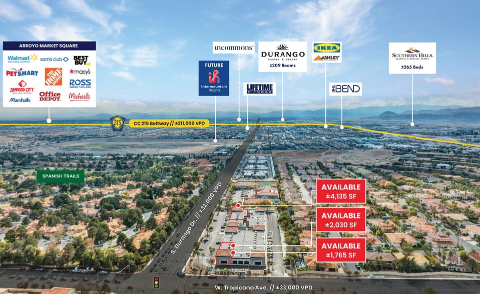 4955 S Durango Dr, Las Vegas, NV à louer - Aérien - Image 3 de 12