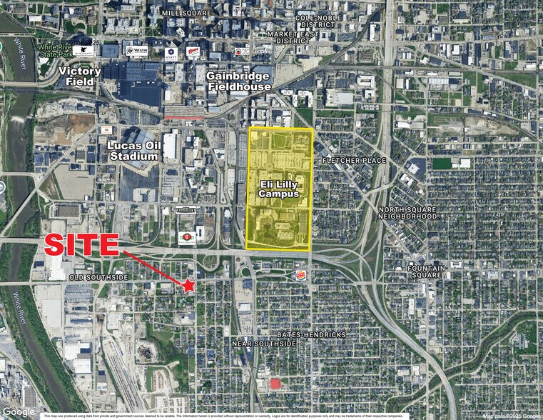 1202 S Meridian St, Indianapolis, IN for lease - Aerial - Image 1 of 1