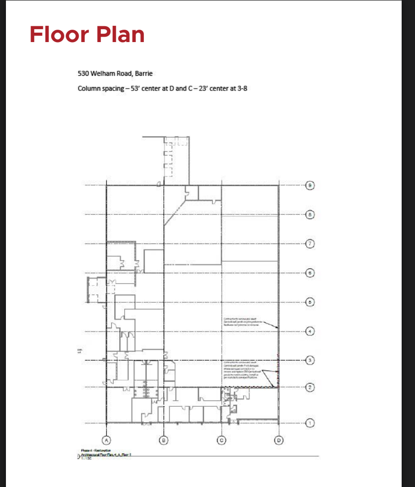 530 Welham Rd, Barrie, ON for lease Floor Plan- Image 1 of 1