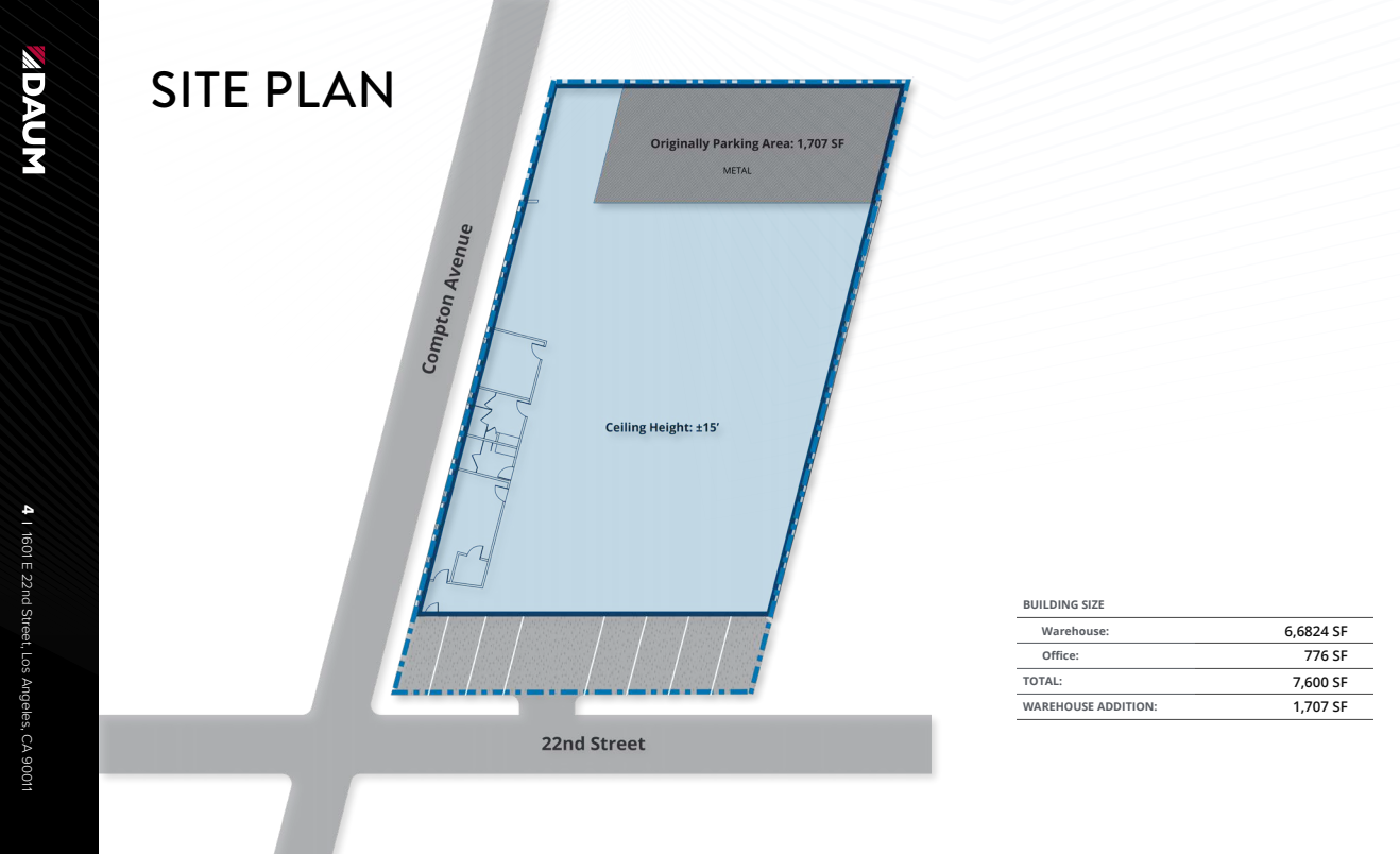 1601 E 22nd St, Los Angeles, CA à louer Plan d  tage- Image 1 de 1