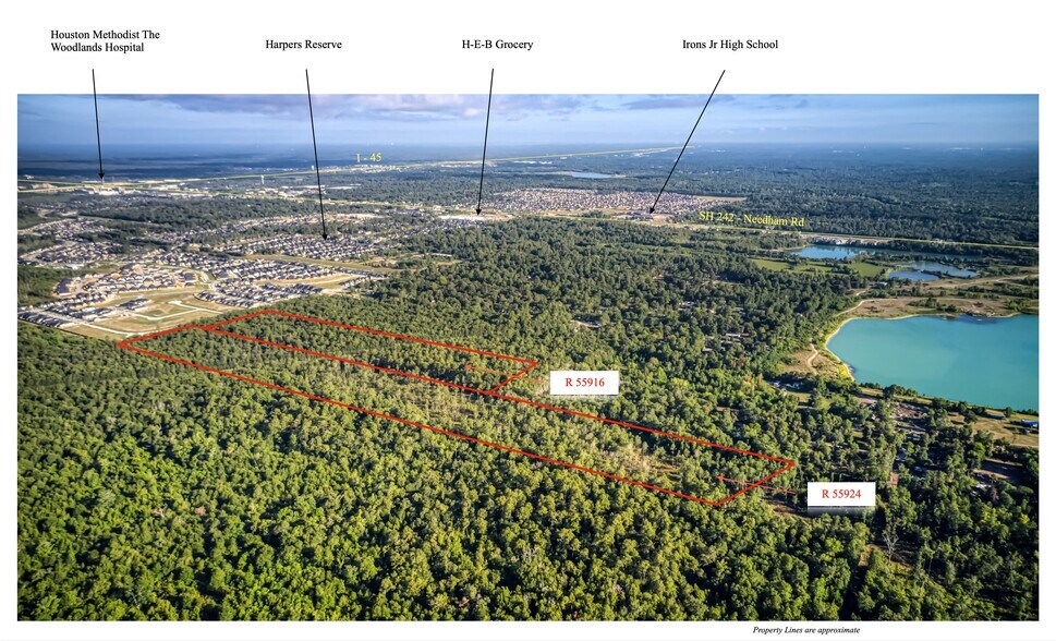 53.8 Acres off Hwy 242, Conroe, TX à vendre - Aérien - Image 1 de 6