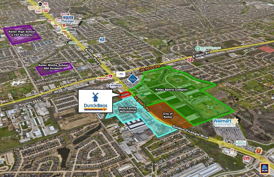 5789 Golden Triangle Blvd, Fort Worth, TX à vendre - Aérien - Image 2 de 3