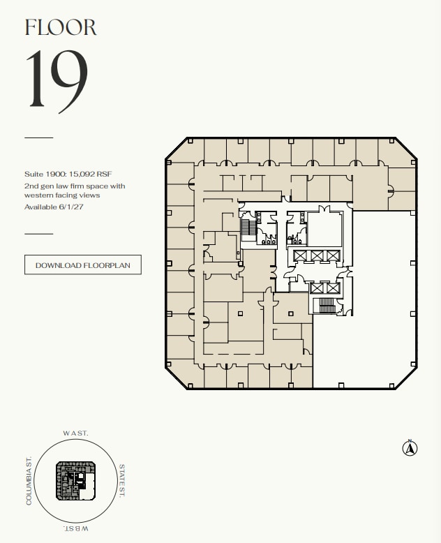 401 W A St, San Diego, CA à louer Plan d’étage- Image 1 de 1