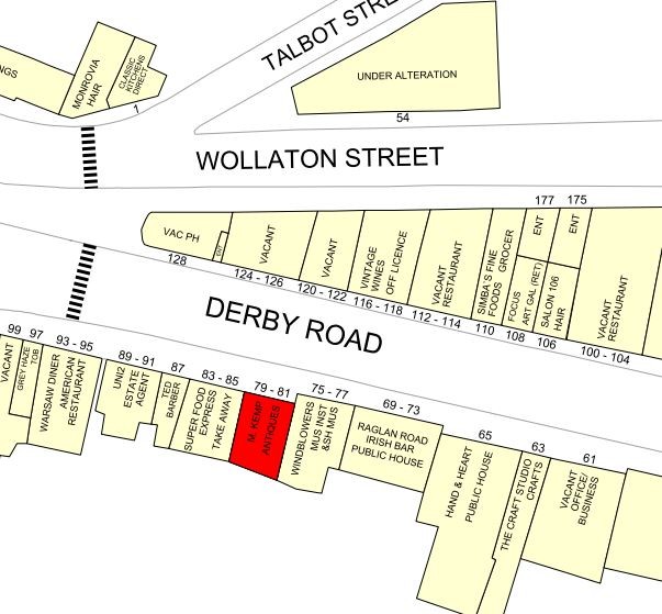 79-81 Derby Rd, Nottingham à vendre - Goad Map - Image 1 de 1