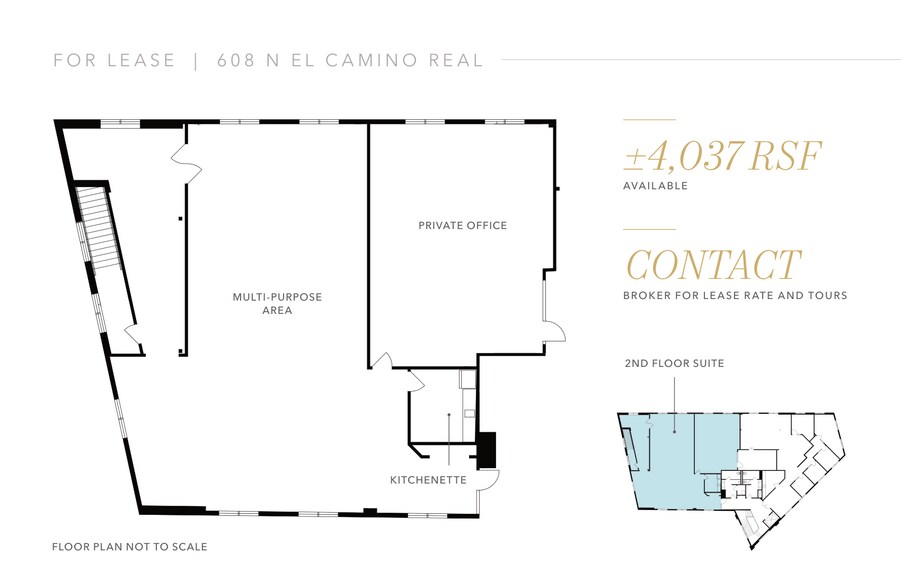 608 N El Camino Real, San Mateo, CA à louer - Plan d’étage - Image 2 de 6