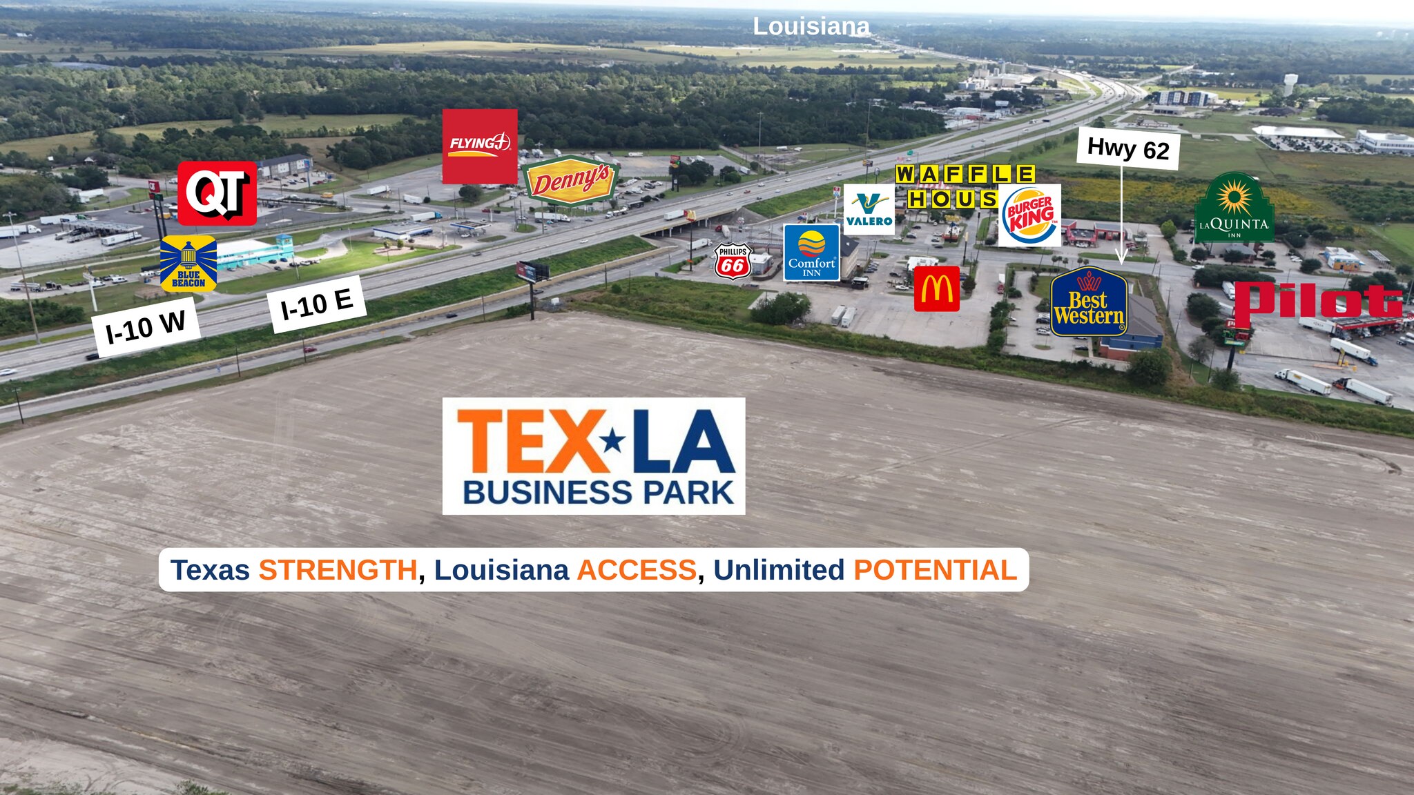 IH-10 near Hwy 62, Orange, TX for lease Aerial- Image 1 of 12