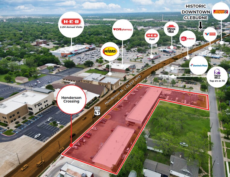 713-725 W Henderson St, Cleburne, TX à vendre - Photo du bâtiment - Image 3 de 7