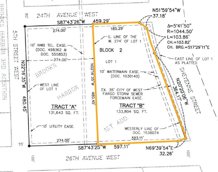 2500 Sheyenne St, West Fargo, ND for sale - Plat Map - Image 2 of 2