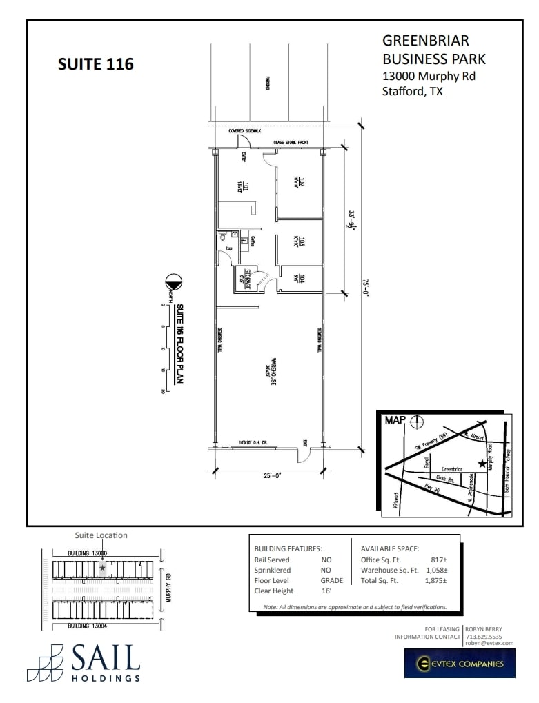 13000 Murphy Rd, Stafford, TX à louer Plan d’étage- Image 1 de 1