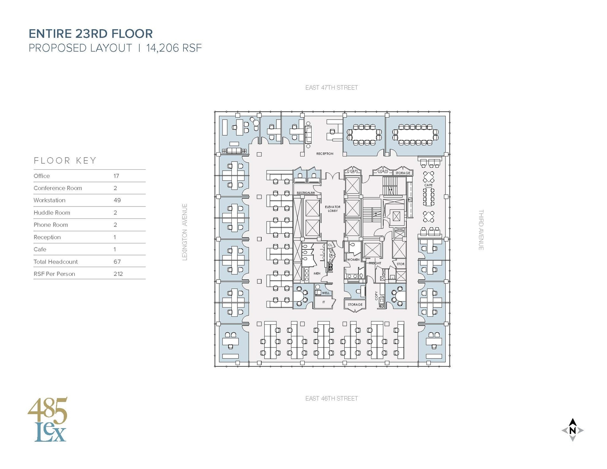 485 Lexington Ave, New York, NY à louer Plan d’étage- Image 1 de 1
