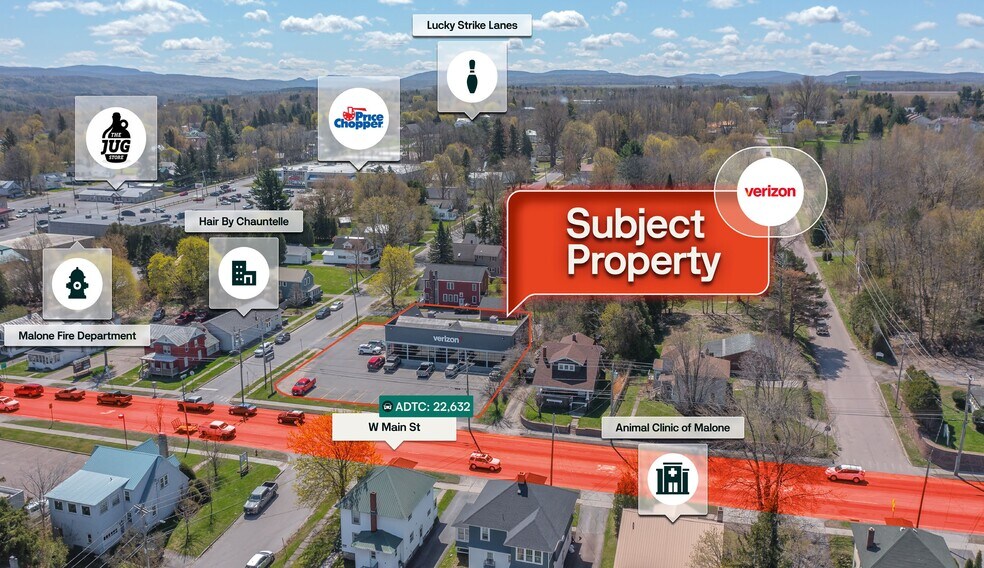 266 W Main St, Malone, NY à vendre - Aérien - Image 3 de 3
