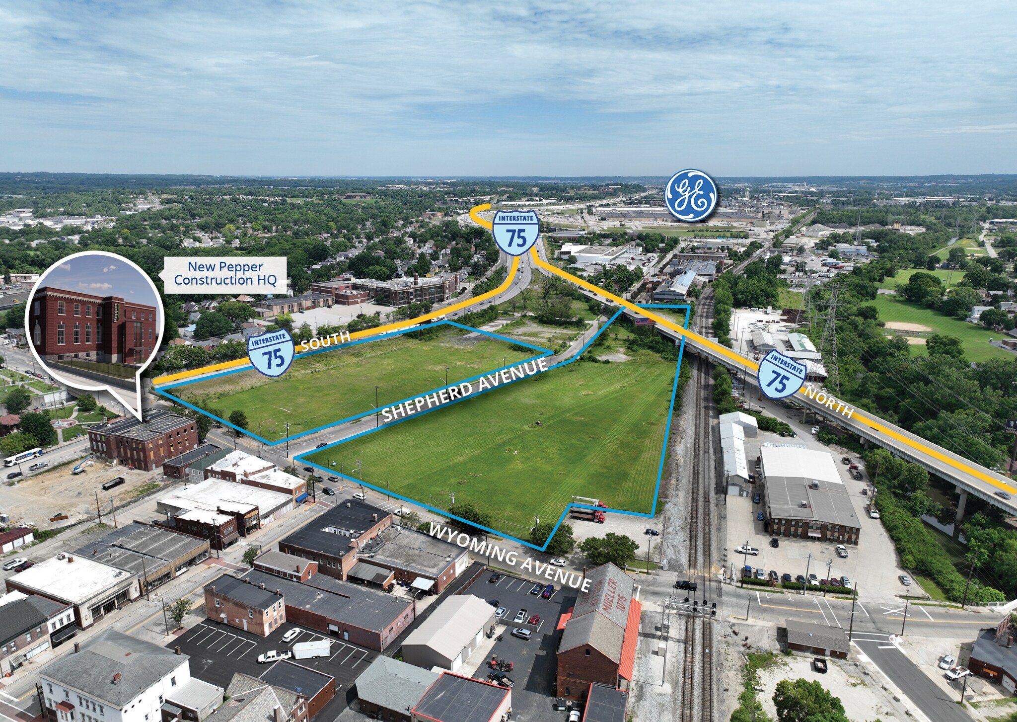 Shepherd & Wyoming Ave, Lockland, OH à vendre Aérien- Image 1 de 2