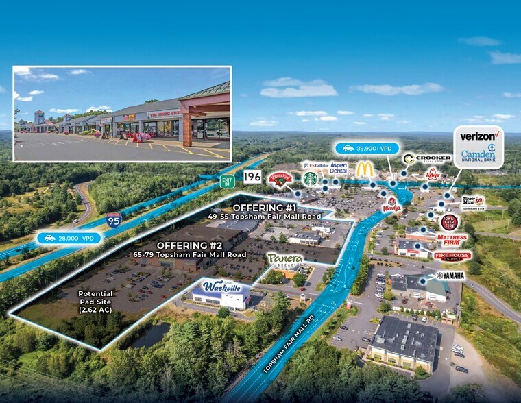 49-55 Topsham Fair Mall Rd, Topsham, ME à vendre - Photo du bâtiment - Image 1 de 7