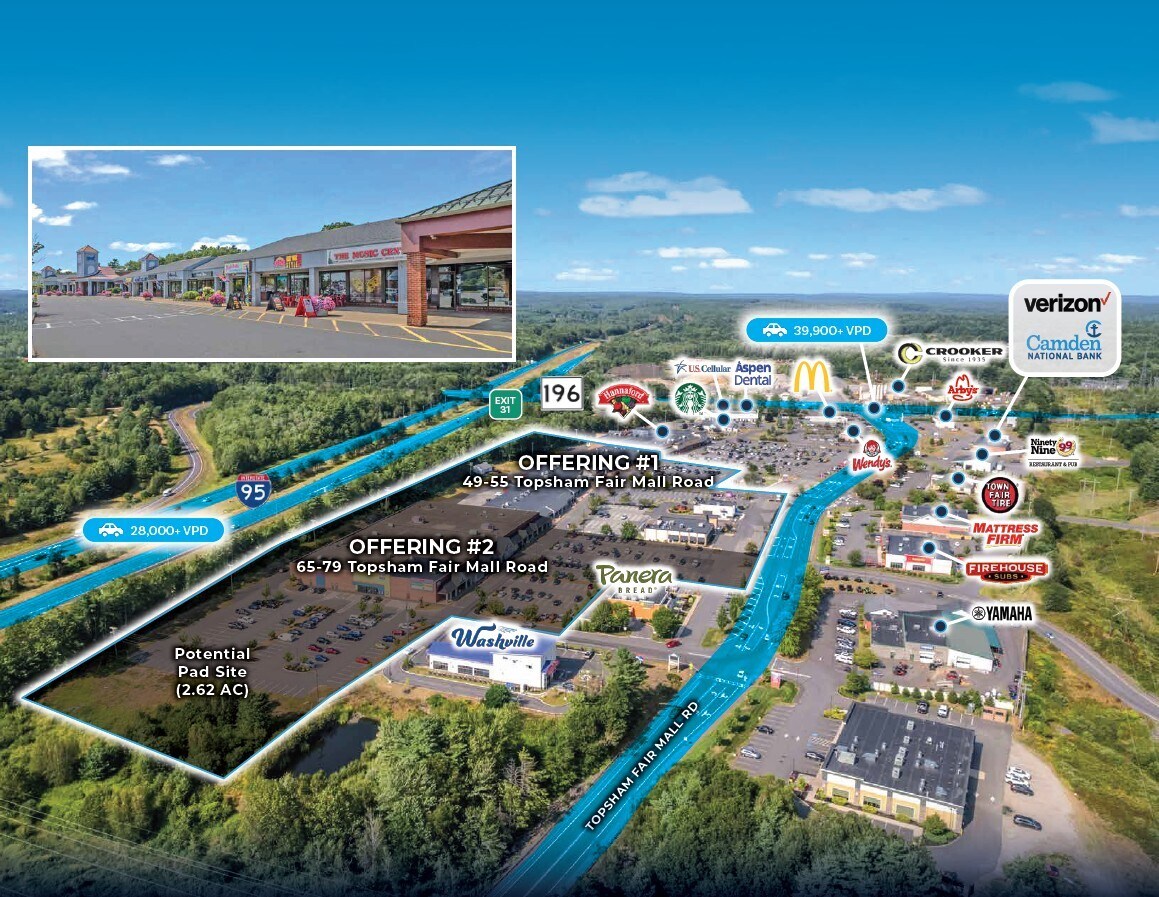 49-55 Topsham Fair Mall Rd, Topsham, ME à vendre Photo du bâtiment- Image 1 de 8