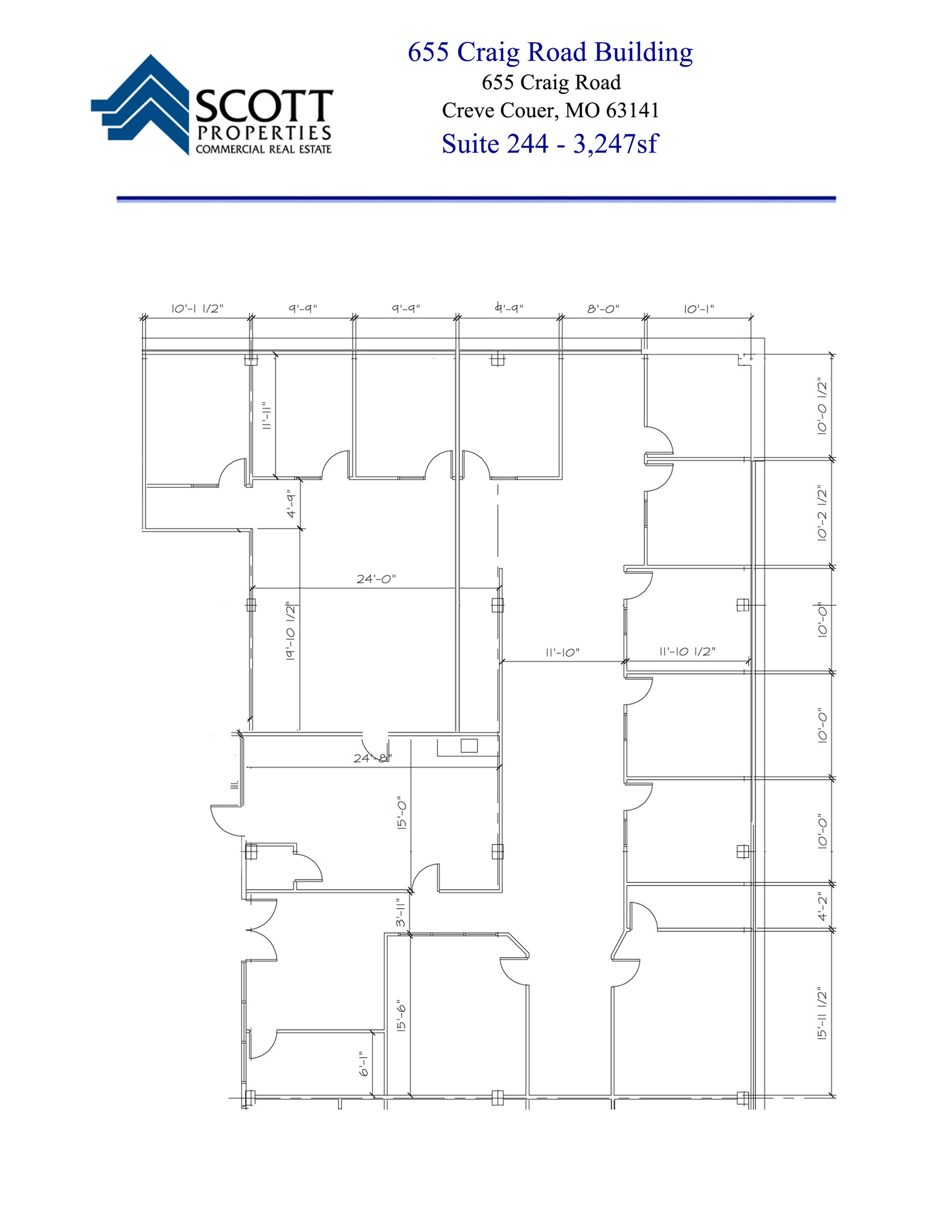 655 Craig Rd, Creve Coeur, MO à louer Plan d’étage- Image 1 de 10