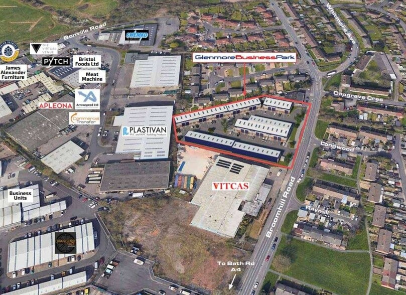 198-202 Broomhill Rd, Bristol for sale - Aerial - Image 3 of 3