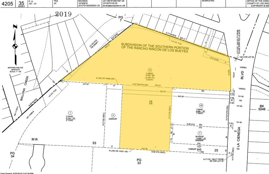 3103 S La Cienega Blvd, Los Angeles, CA for lease - Plat Map - Image 2 of 8