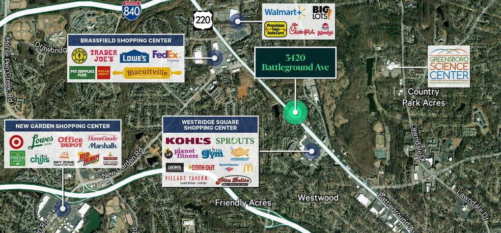 3420 & 3422 Battleground Ave, Greensboro, NC à vendre - Photo du bâtiment - Image 3 de 4