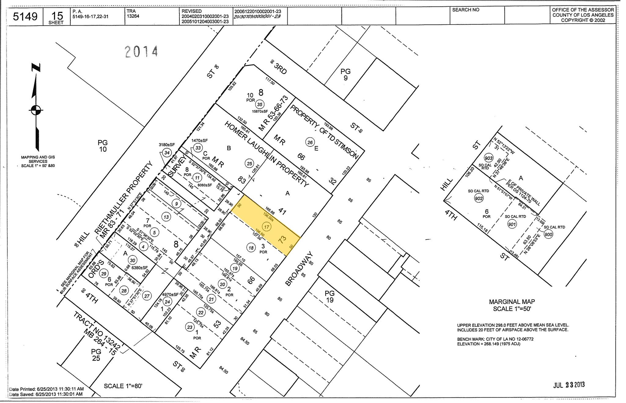 327 S Broadway, Los Angeles, CA à vendre Plan cadastral- Image 1 de 1