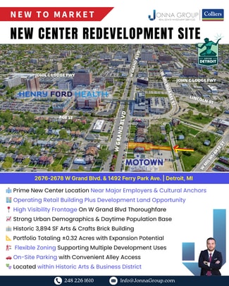 Plus de détails pour New Center Redevelopment Site – Commerce de détail à vendre, Detroit, MI