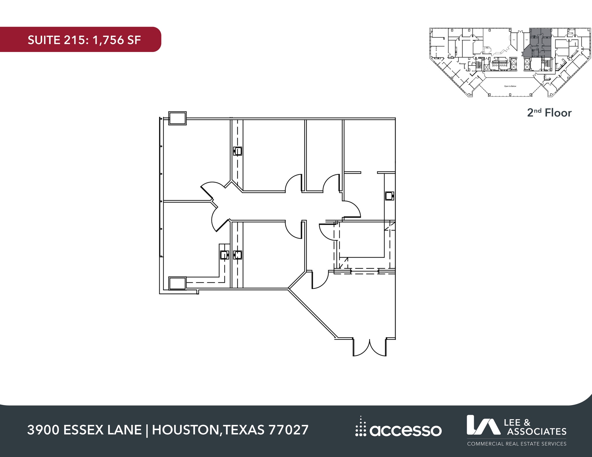 3900 Essex Ln, Houston, TX à louer Plan d’étage- Image 1 de 2