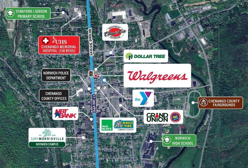 78-82 N Broad St, Norwich, NY à vendre - Photo du bâtiment - Image 2 de 3