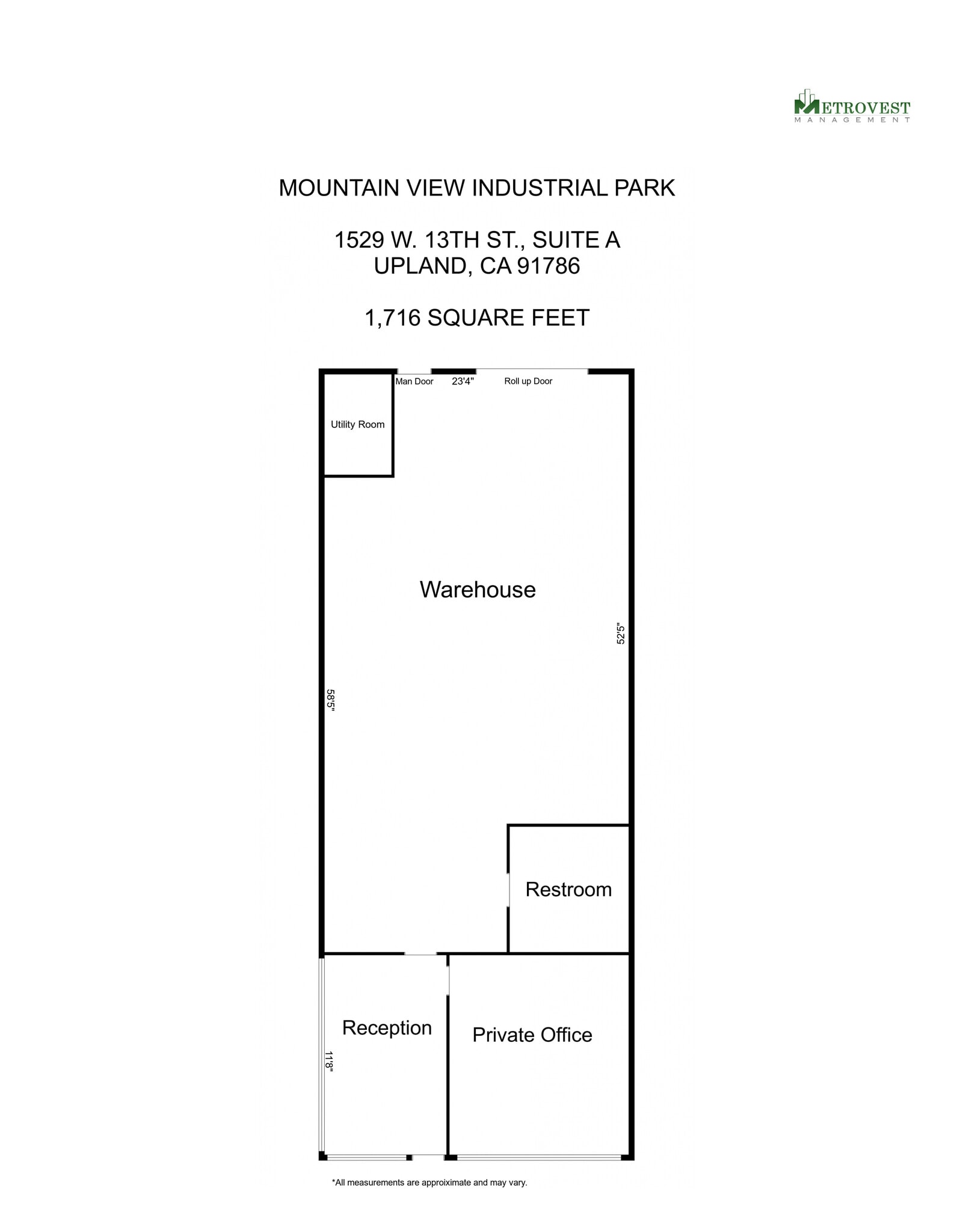 1525 W 13th St, Upland, CA à louer Plan d’étage- Image 1 de 1